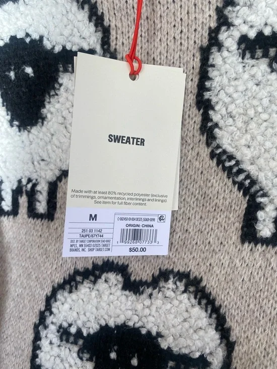 Woolrich and Target Beige Crewneck Sweater with Black and White Sheep Motif - Picture 5 of 5